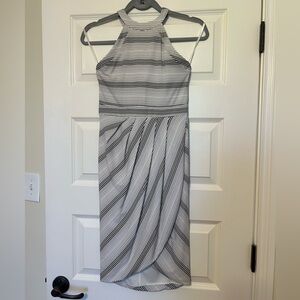 Bar III Black and White Striped Midi Dress